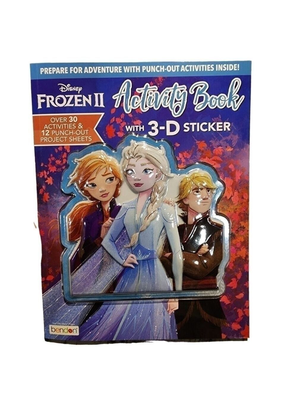 Disney Frozen II Activity book with 3-D Sticker 30+ activities 12 punch-outs